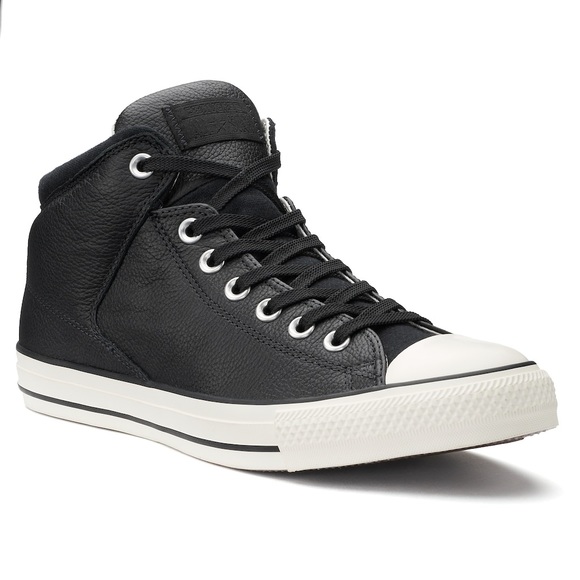 converse leather mid top mens